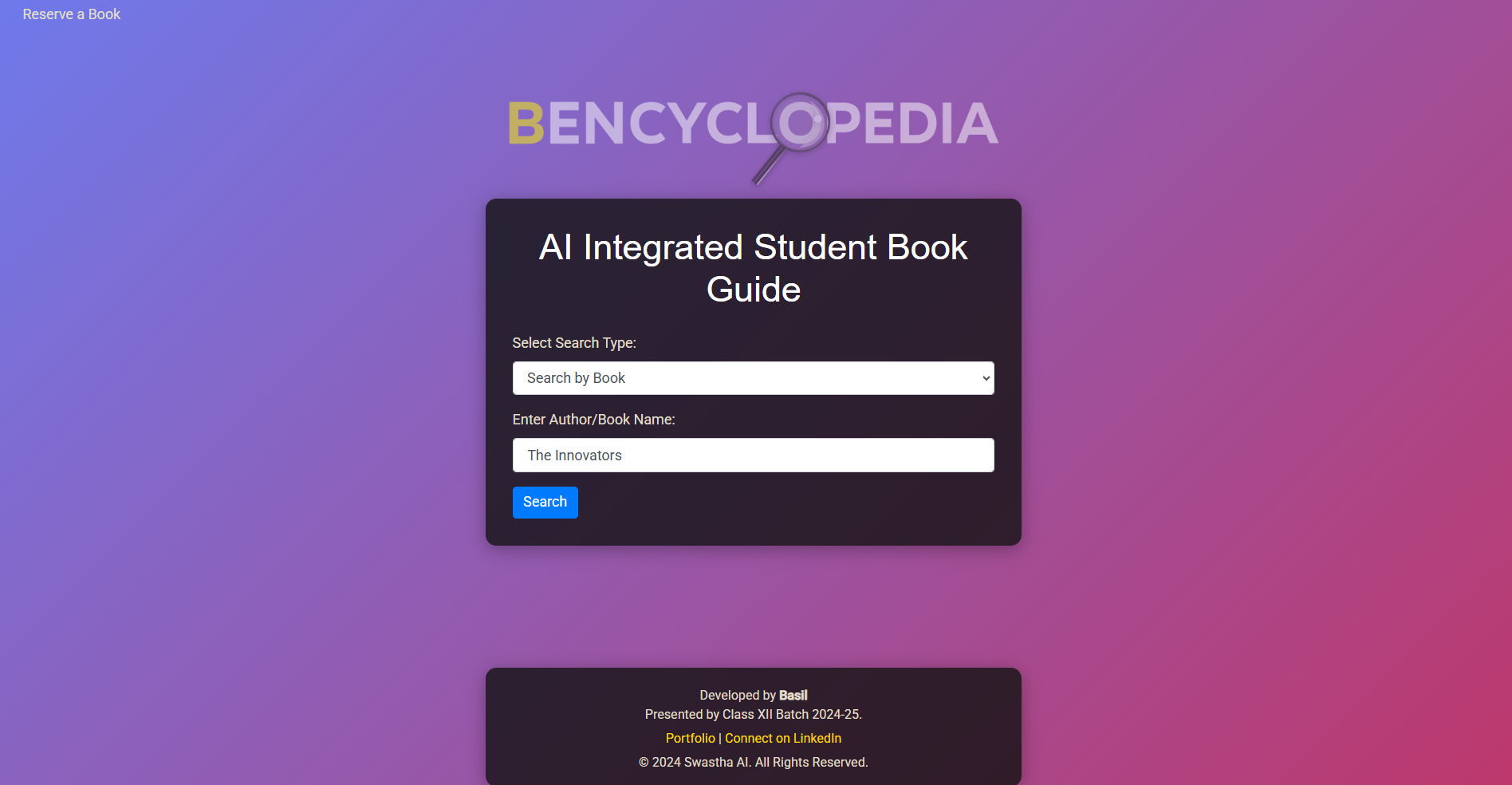 AI-Powered Student Book Guide